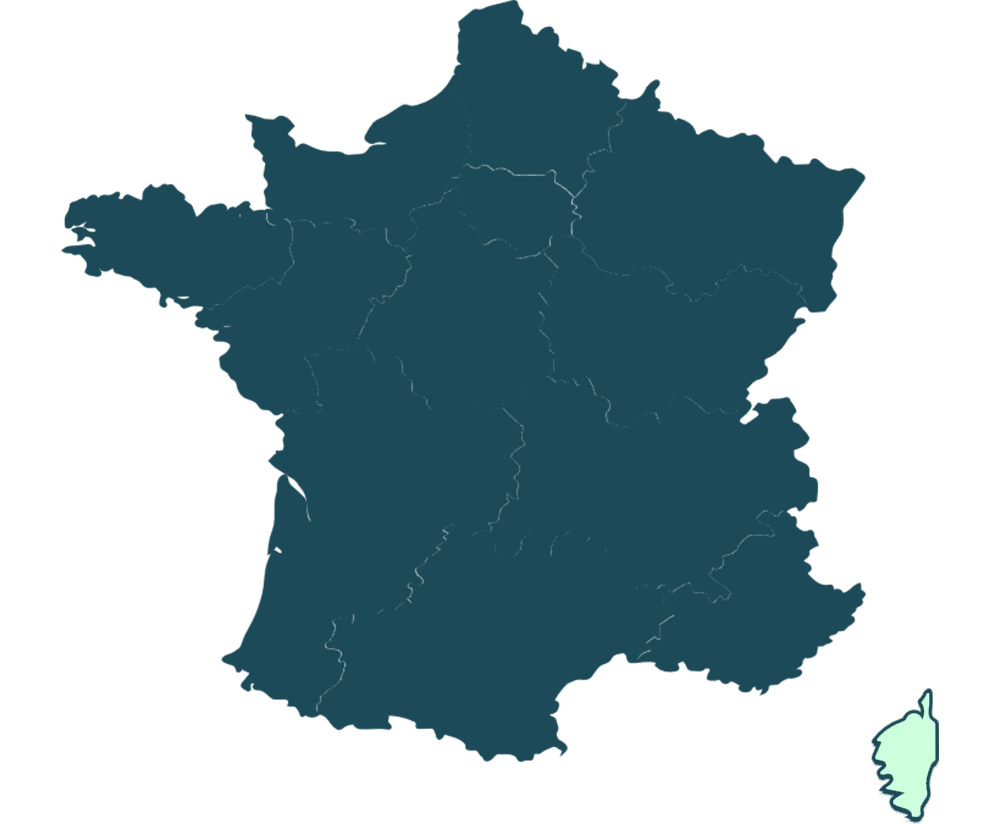 Carte géographique de la région Corse